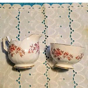 VTG Aynsley Cream Pitcher & Sugar Bowl China Dining Kitchen Coffee Tea Decor